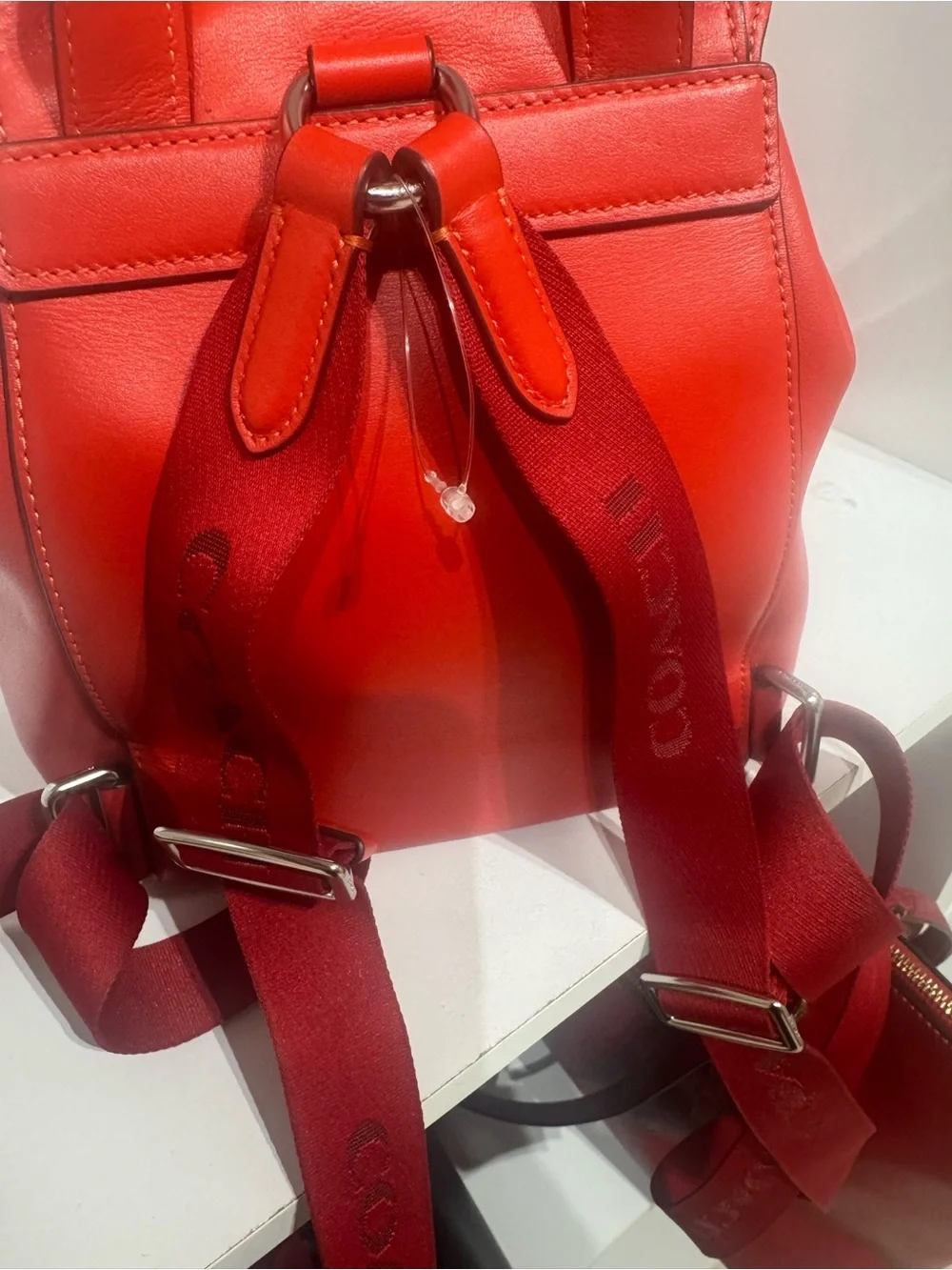 Coach pace Red Top-Flap Backpack with Front Zip Pocket